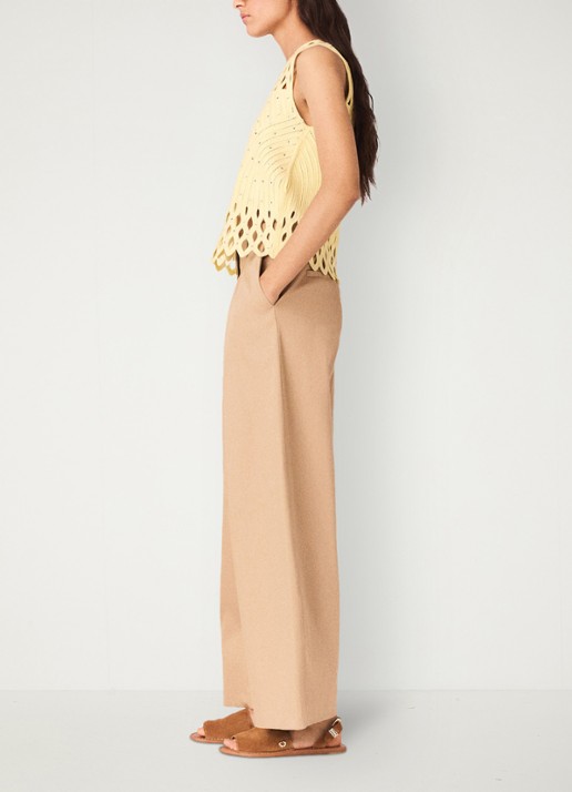 Maje Top met opengewerkt detail en strass - detail 4 geel