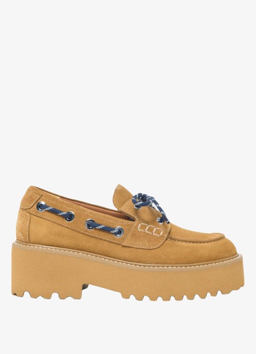 Maje Veterboots van suède met platform