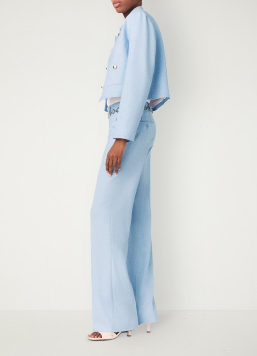 Maje Viguly cropped blazer met opgestikte zakken - detail 3 blauw
