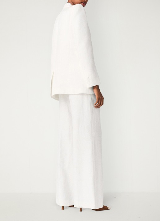 Maje Vimawhite blazer met krijtstreep  - achterkant wit