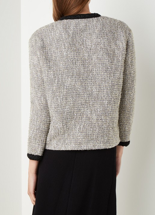 Maje Vinie blazer van bouclé met lurex - achterkant 4 grijs