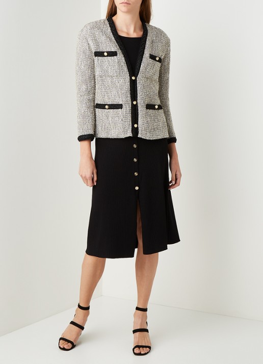 Maje Vinie blazer van bouclé met lurex - voorkant 3 grijs