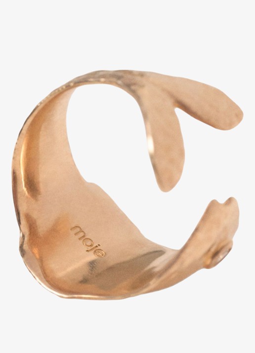 Maje Vis ring met strass - detail 3 goud