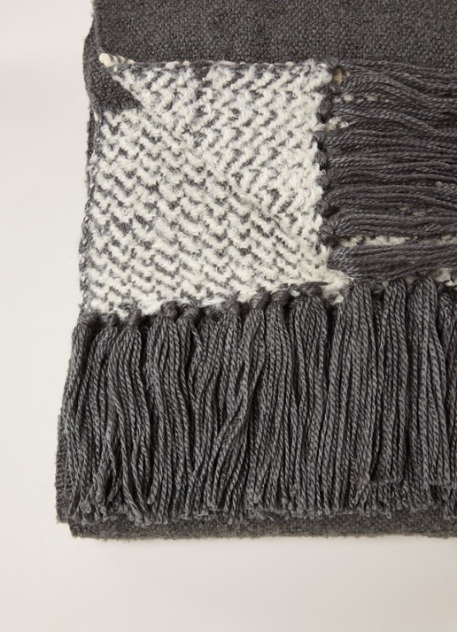 Malagoon Berber plaid in wolblend 150 x 125 cm  - detail grijs