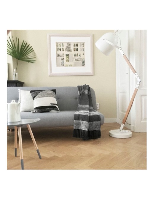 Malagoon Berber plaid in wolblend 150 x 125 cm  - voorkant 3 grijs