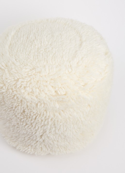 Malagoon Eboya Small poef 50 cm - voorkant 2 gebroken wit