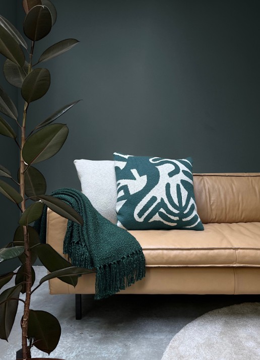 Malagoon Floral Victory sierkussen 50 x 50 cm - voorkant 4 groen