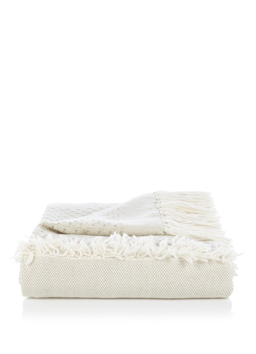 Malagoon Fringe plaid in wolblend 150 x 125 cm