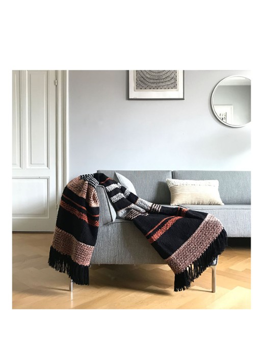 Malagoon Multicolor plaid 125 x 150 cm - voorkant 3 zwart