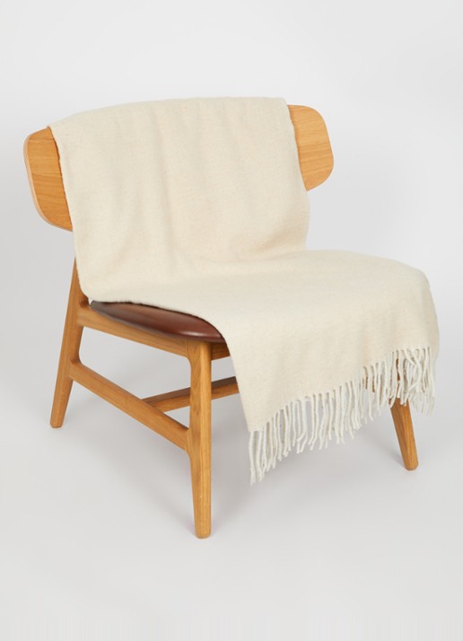 Malagoon Plaid in wolblend 130 x 170 cm - voorkant 2 beige