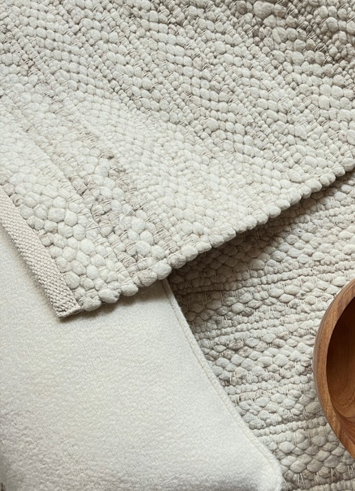 Malagoon Rustic plaid in wolblend 140 x 200 cm - detail 5 beige