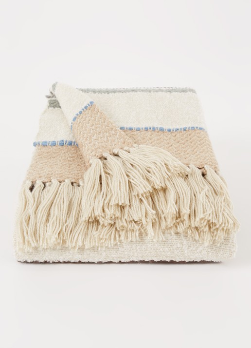 Malagoon Seasight Boucle plaid 125 x 150 cm - voorkant 2 gebroken wit