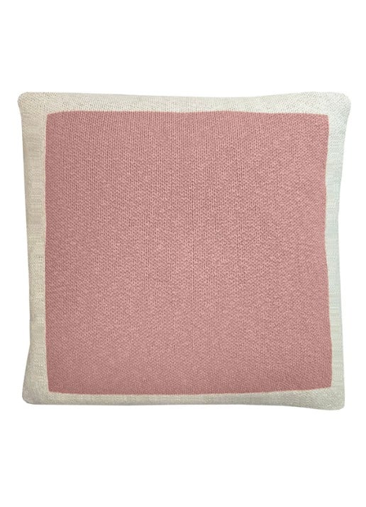 Malagoon Solid Knitted sierkussen 50 x 50 cm - voorkant roze