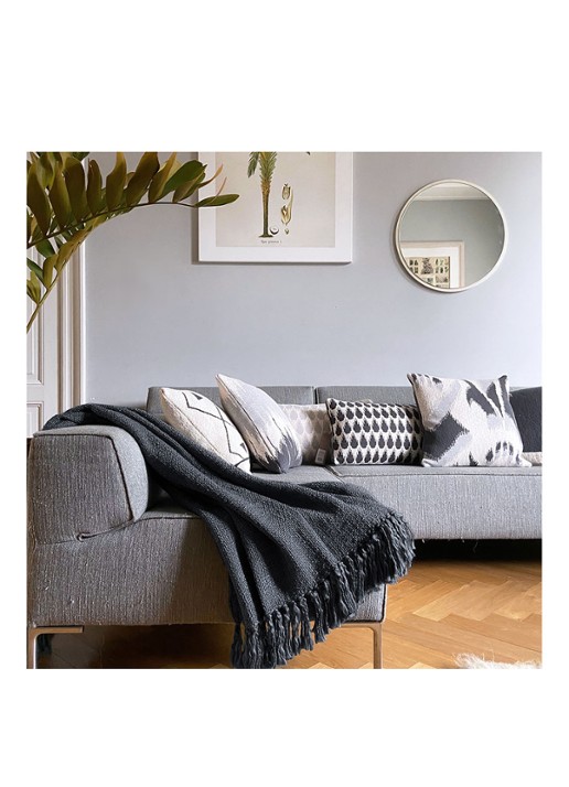 Malagoon Solid plaid 125 x 150 cm - voorkant 2 zwart