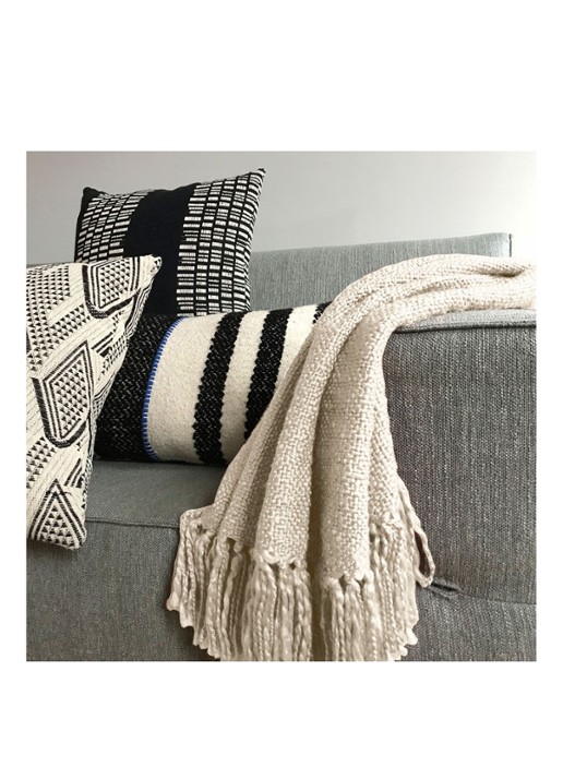 Malagoon Solid plaid 125 x 150 cm - voorkant 2 ivoor