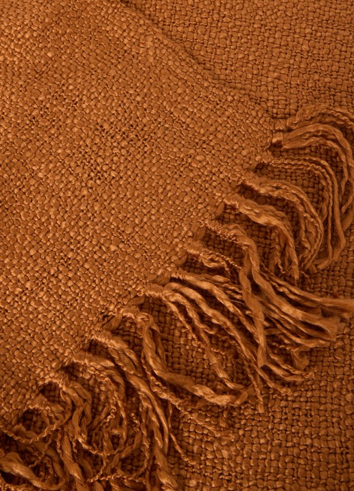 Malagoon Solid plaid 125 x 150 cm - detail 3 bruin