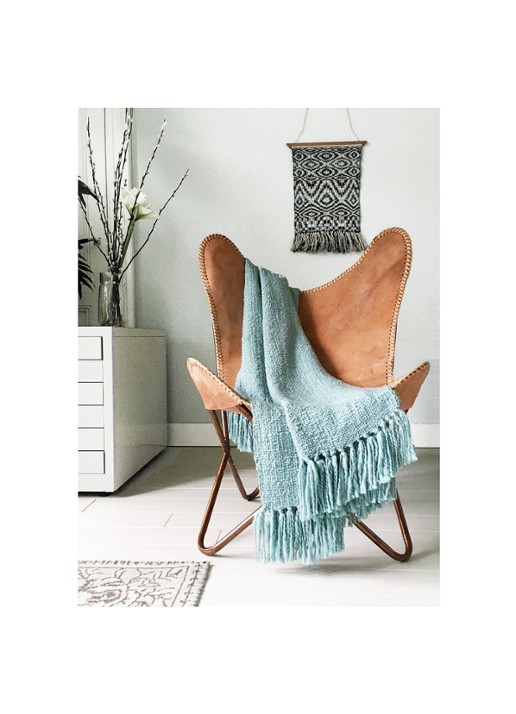 Malagoon Surf Blue plaid 125 x 150 cm - voorkant 2 turquoise
