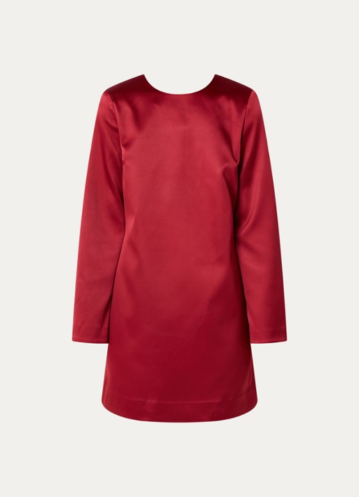 Malina Elna mini jurk met rugdecolleté - voorkant 2 donkerrood