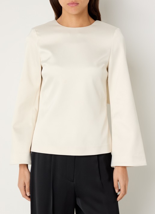 Malina Elna top met strikdetail en rugdecolleté - achterkant 4 ivoor
