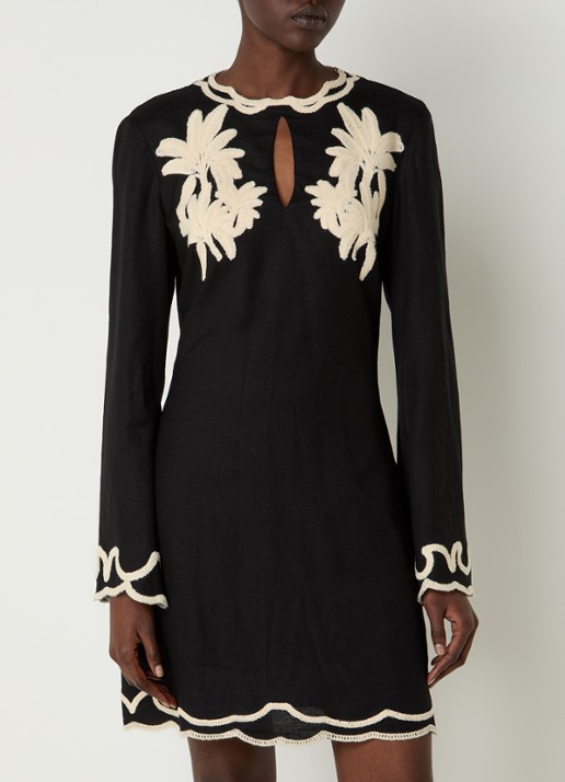 Malina Henny mini jurk met borduring en cut-out detail