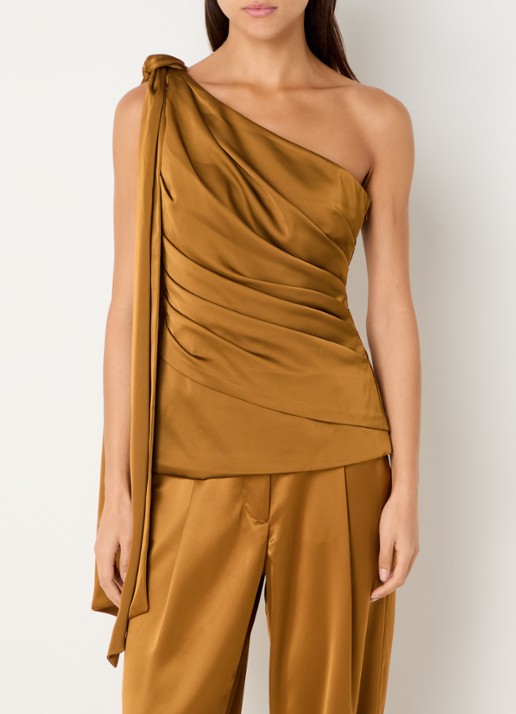 Malina Nelly one shoulder top met plooidetail