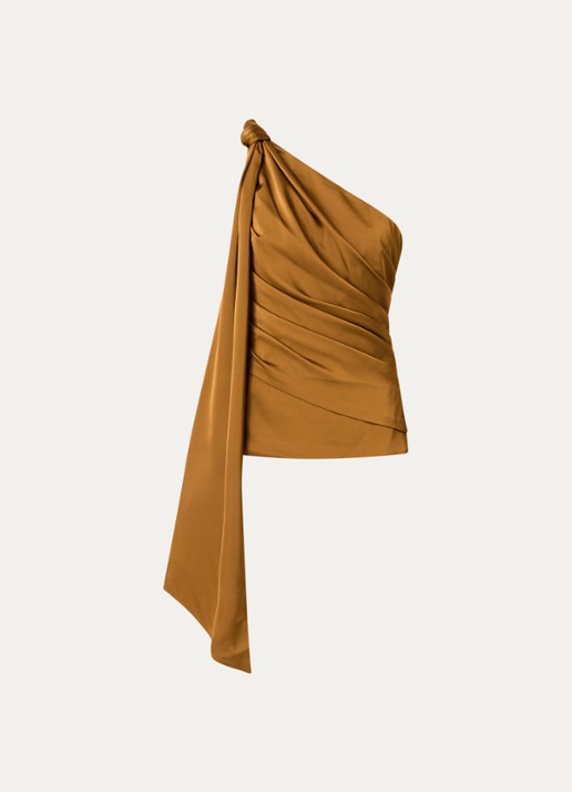Malina Nelly one shoulder top met plooidetail