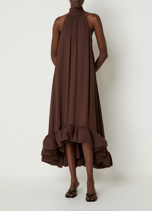 Malina Sabrina midi jurk met volant
