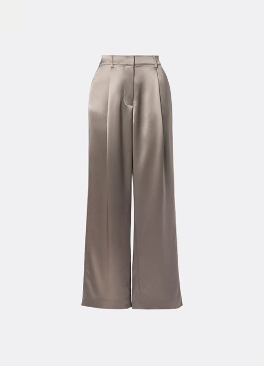 Malina Sarah high waist wide leg pantalon van satijn