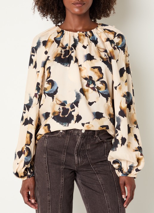 Malina Sophie blouse met bloemenprint en ballonmouw