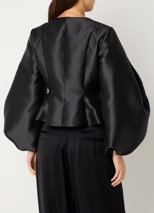 Malina Vendela blouse met ballonmouw - achterkant zwart