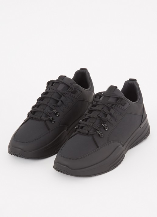 Mallet Elmore sneaker van leer met logo - detail 2 zwart