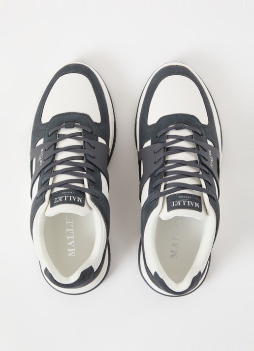 Mallet Marquess sneaker van leer met nubuck details - detail 3 donkergrijs