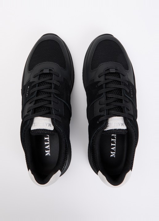 Mallet Marquess sneaker van mesh met suède details - detail 4 zwart