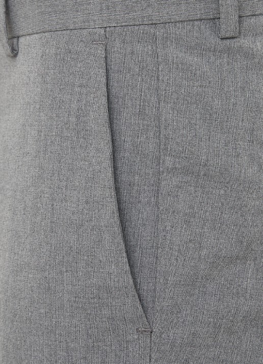 Mango Brasilia slim fit pantalon met persplooi - detail grijs