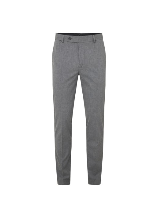 Mango Brasilia slim fit pantalon met persplooi - voorkant 3 grijs