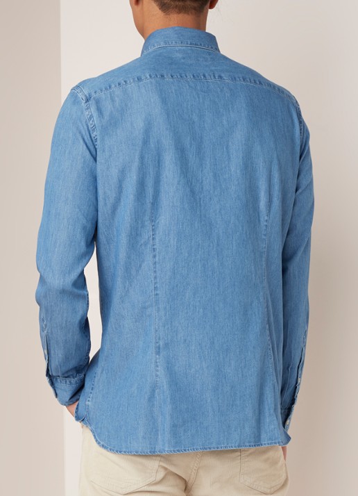Mango Chambre slim fit overhemd van denim - achterkant jeans