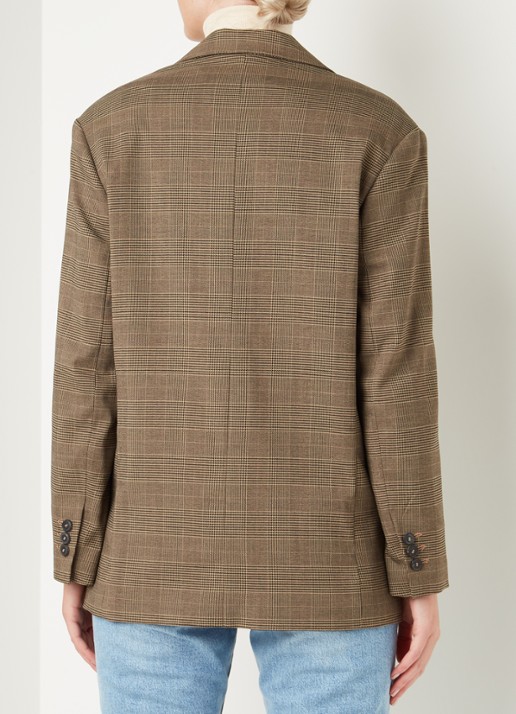 Mango James blazer met ruitdessin - achterkant bruin