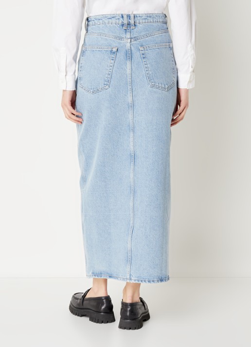 Mango Matilda rok van spijkerstof met lichte wassing - achterkant 4 indigo