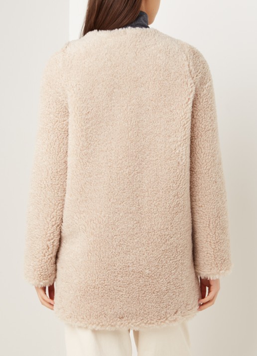 Mango Rihanna teddy jas met steekzakken - achterkant 2 beige