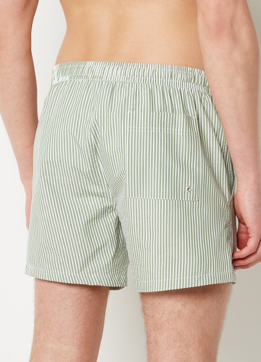 Mango Seer zwemshorts met streepprint - achterkant groen