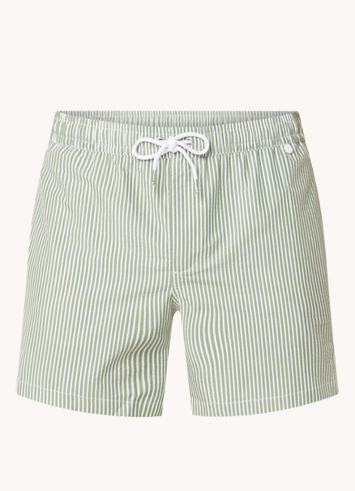 Mango Seer zwemshorts met streepprint - voorkant 2 groen