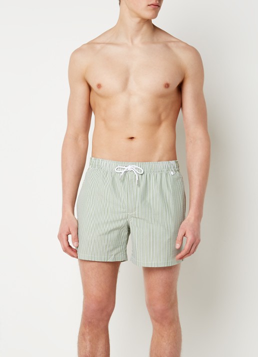 Mango Seer zwemshorts met streepprint - voorkant 3 groen