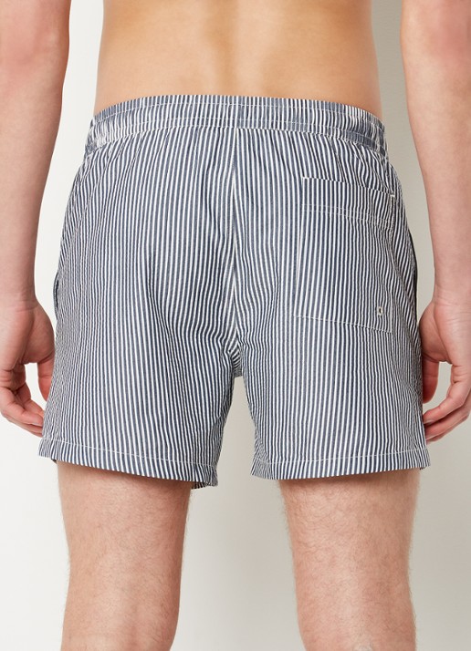 Mango Seer zwemshorts met streepprint - achterkant 2 donkerblauw