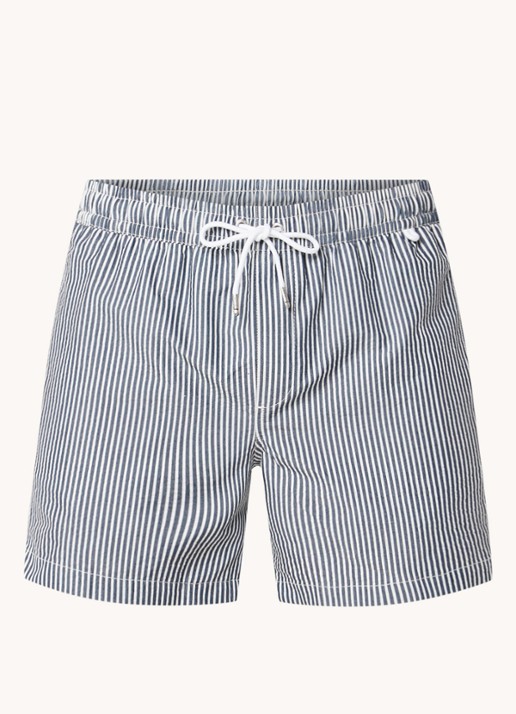 Mango Seer zwemshorts met streepprint - voorkant 3 donkerblauw