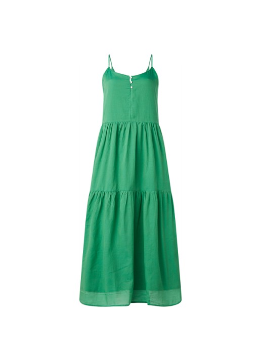 Mango Soli maxi jurk met spaghettibandjes - voorkant 2 groen