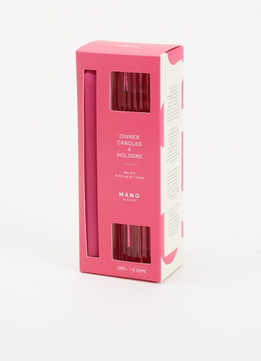 Mano Atelier Dinerkaars met houder set van 2  - detail roze