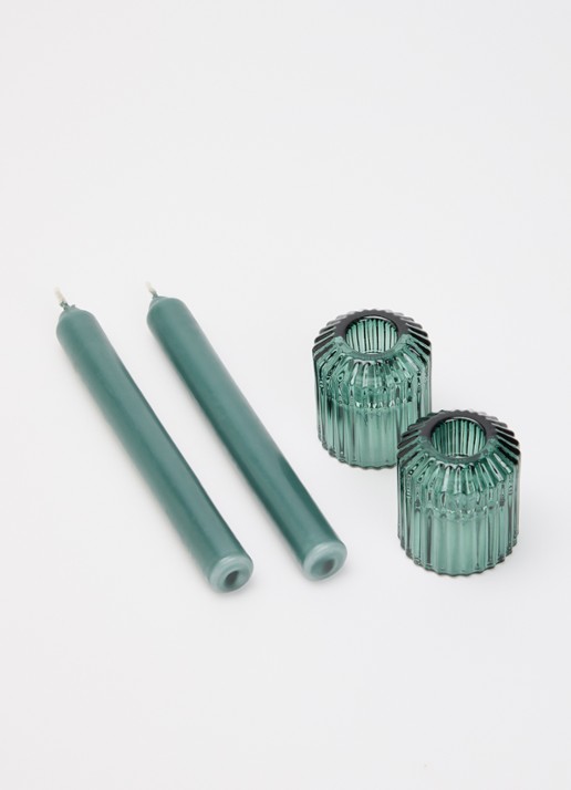 Mano Atelier Dinerkaars met houder set van 2  - voorkant 2 groen