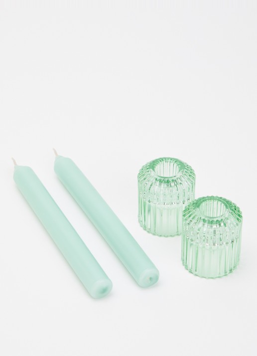 Mano Atelier Dinerkaars met houder set van 2  - voorkant 2 lichtgroen