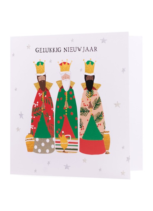 MAP Publishing Drie Koningen kerstkaart -  set van 8 inclusief enveloppen - voorkant 2 wit