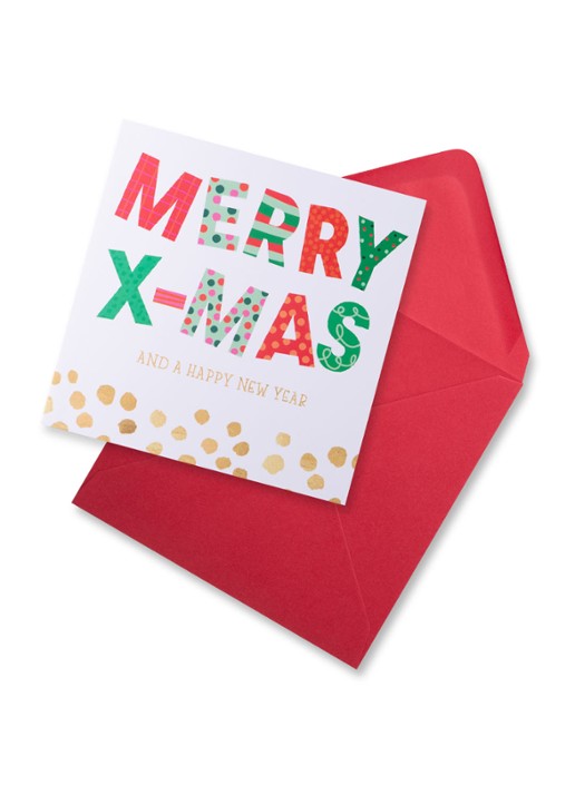 MAP Publishing Merry X-mas and a Happy New Year kerstkaart - set van 8 inclusief enveloppen - achterkant 3 multicolor